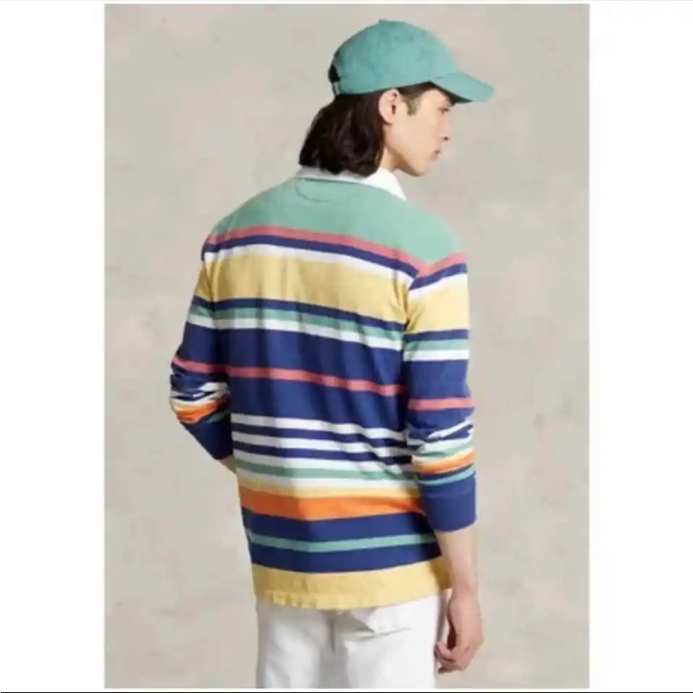 POLO RALPH LAUREN Blue Multi Classic Fit Striped Iconic Rugby Shirt🔥🔥🔥 - Picture 10 of 16